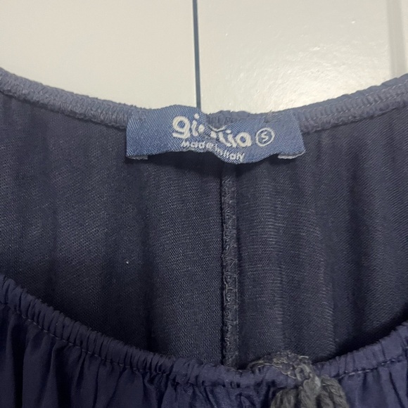 Navy Blue Women's silk blouse - Picture 2 of 3